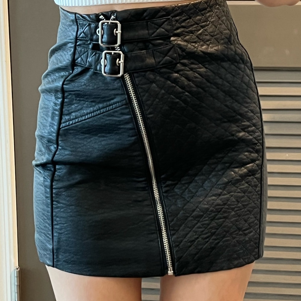 Faux leather skirt